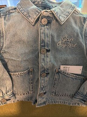 GAP Light Blue Denim Jean Jacket with Embroidered 'Gap Original'